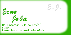 erno joba business card